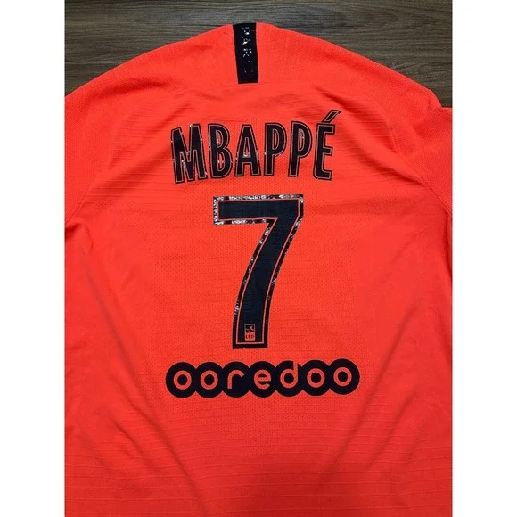 Nike Jordan Paris Saint-Germain PSG 19/20 Mbappe #7 Vaporknit Soccer Jersey Sz L - Picture 12 of 13